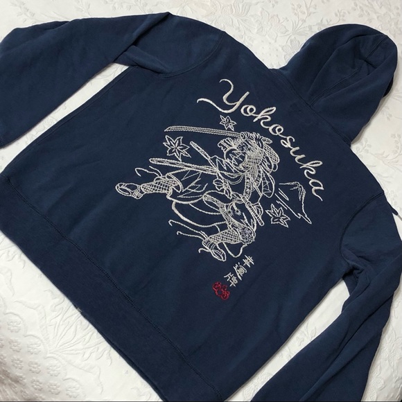Lucky Brand Hoodie NWOT Jacket Embroidered Yokosuka Sweatshirt Size Small - Picture 6 of 12